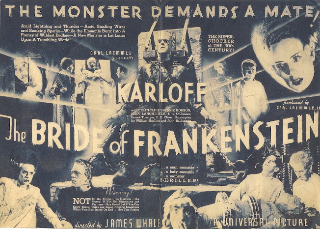 Advertising Herald for THE BRIDE OF FRANKENSTEIN (1935) with Boris Karloff