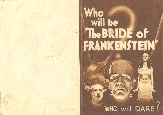 Advertising Herald for THE BRIDE OF FRANKENSTEIN (1935) with Boris Karloff
