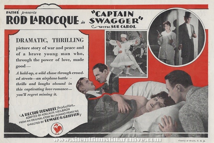 Herald for CAPATIN SWAGGER (1928) with Rod La Rocque and Sue Carol