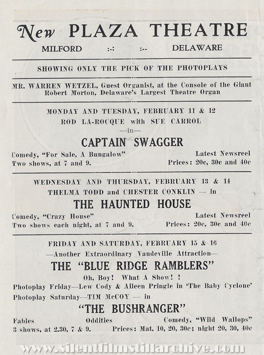 Herald for CAPATIN SWAGGER (1928) with Rod La Rocque