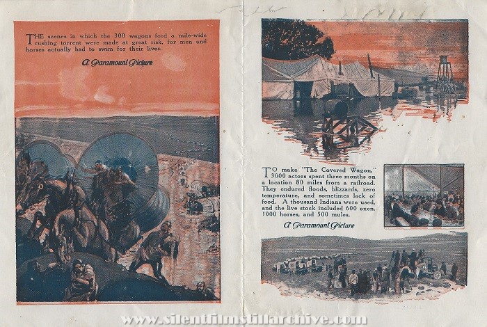 Herald for THE COVERED WAGON (1923) with J. Warren Kerrigan and Lois Wilson