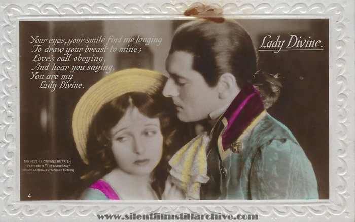 Talkie Song Series postcard for THE DIVINE LADY (1929) with Corinne Griffith and Ian Keith