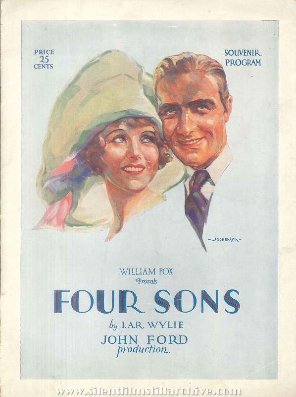 Movie program for FOUR SONS (1928) with Margaret Mann, James Hall, and June Collyer