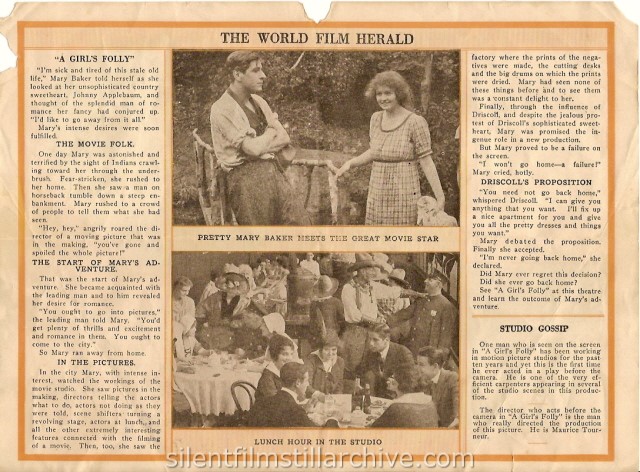 A GIRL'S FOLLY (1917) flyer