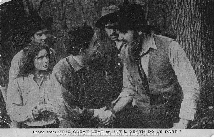 Postcard for THE GREAT LEAP; OR UNTIL DEATH DO US PART (1914) with Mae Marsh and Robert Harron