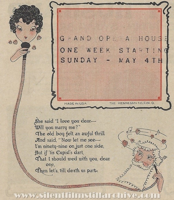 Herald for HER TEMPORARY HUSBAND (1923) with Owen Moore, Sydney Chaplin, and Sylvia Breamer