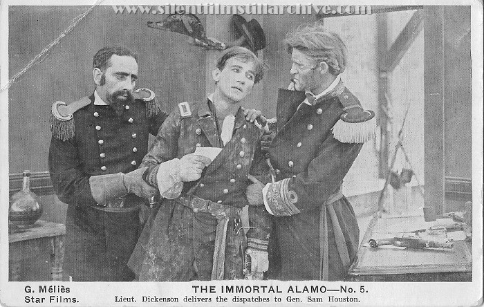 Postcard for THE IMMORTAL ALAMO (1911) with William Carroll and Francis Ford