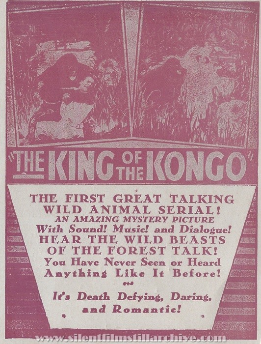 Herald for KING OF THE KONGO (1929) with Jacqueline Logan, Walter Miller, and Boris Karloff