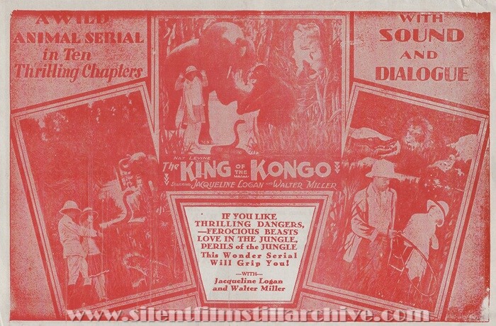 Herald for KING OF THE KONGO (1929) with Jacqueline Logan, Walter Miller, and Boris Karloff