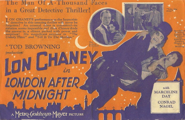 Advertising Herald for Lon Chaney in LONDON AFTER MIDNIGHT (1927)