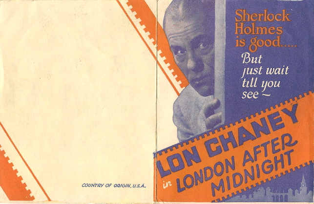 Advertising Herald for Lon Chaney in LONDON AFTER MIDNIGHT (1927)