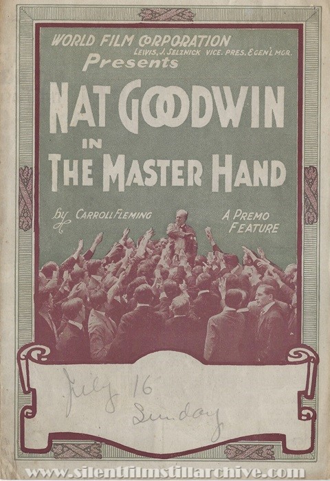 Herald for THE MASTER HAND (1915) with Nat Goodwin