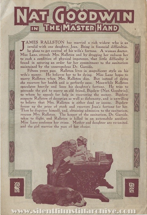 Herald for THE MASTER HAND (1915) with Nat Goodwin