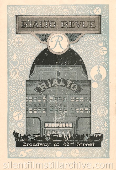 Rialto Theatre, New York City program