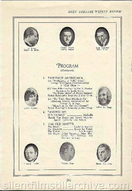 Roxy Theatre program