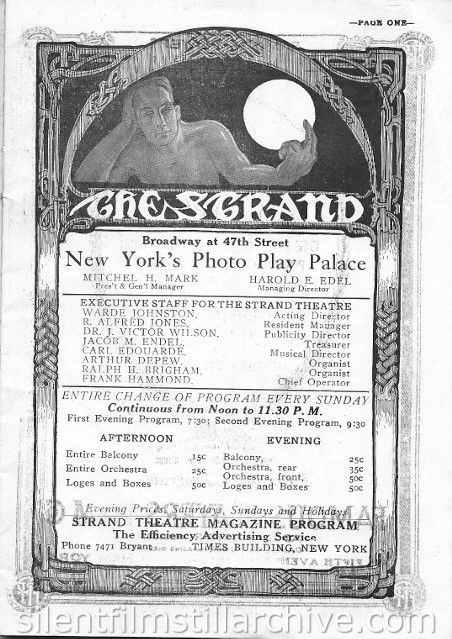 Strand Theatre program