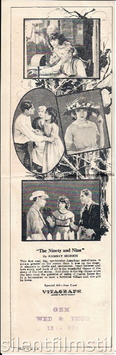 Herald for THE NINETY AND NINE (1922) with Warner Baxter and Colleen Moore