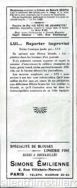 Lutetia Cinma, Paris, France program for the week of June 14, 1918
