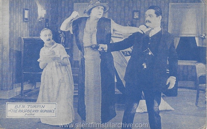 Postcard for THE RASPBERRY ROMANCE (1925) with Ben Turpin and Blanche Payson