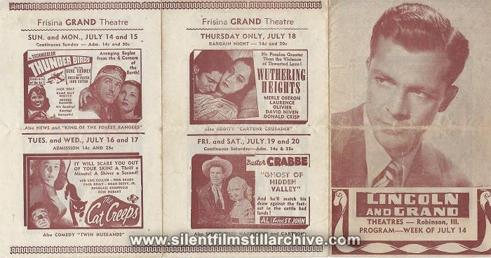 Robinson, Illinois Lincoln and Grand Theatre program, July 14, 1946
