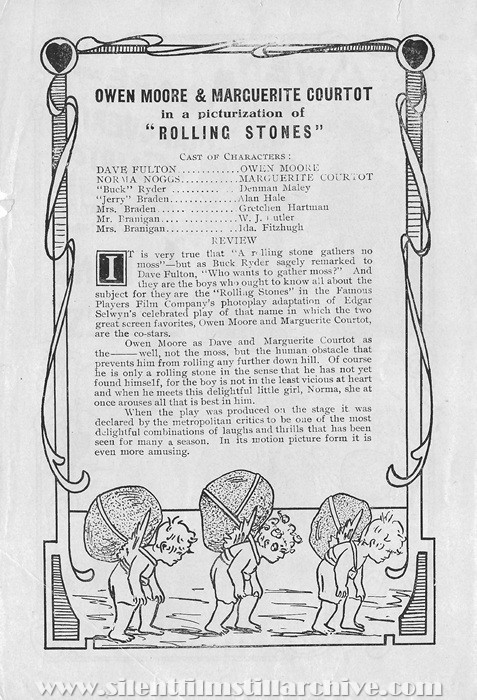 Herald for ROLLING STONES (1916) with Owen Moore and Marguerite Courtot
