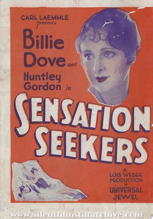 Herald for SENSATION SEEKERS (1927) with Billie Dove