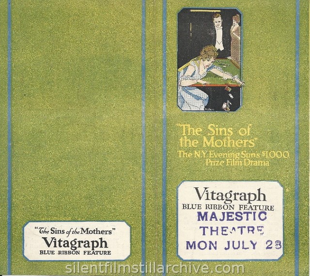 Advertising herald for SINS OF THE MOTHERS (1914) with Anita Stewart and Earle Williams.