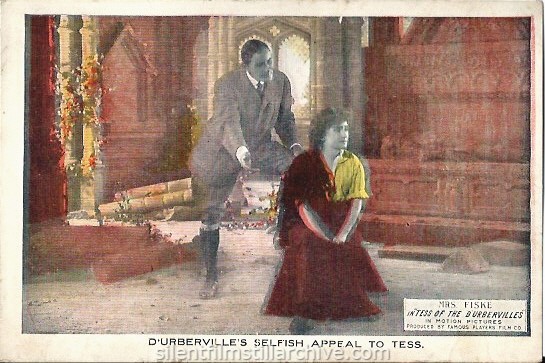 TESS OF THE D'URBERVILLES (1913) postcard with David Torrence and Minnie Maddern Fiske 