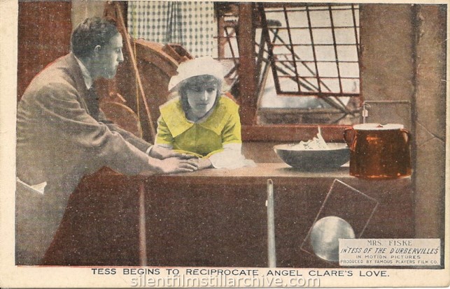 TESS OF THE D'URBERVILLES (1913) postcard with Minnie Maddern Fisk and Raymond Bond
