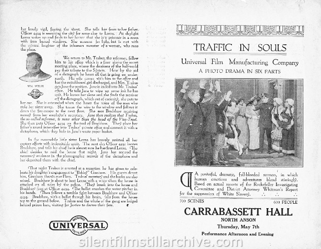 Advertising herald for TRAFFIC IN SOULS (1913) with Ethel Grandin, Jane Gail and Matt Moore