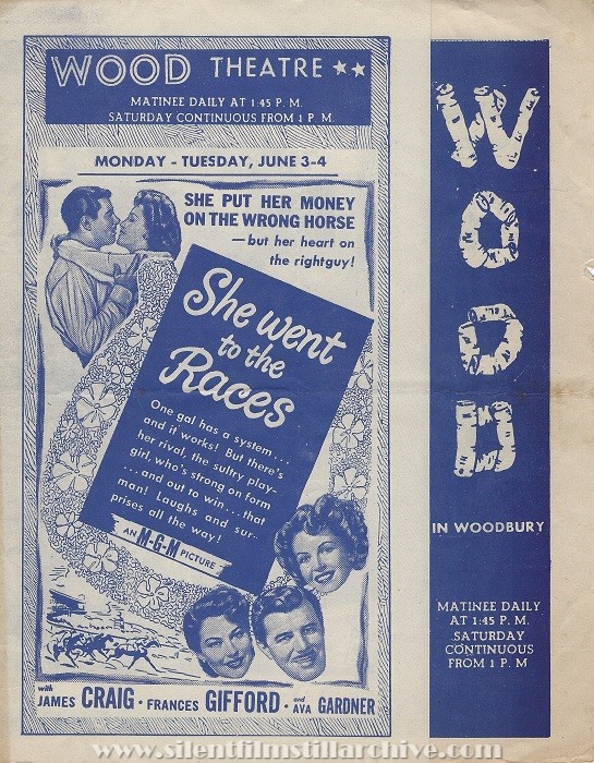 Wood Theatre program, Woodbury, New Jersey, June 3, 1946