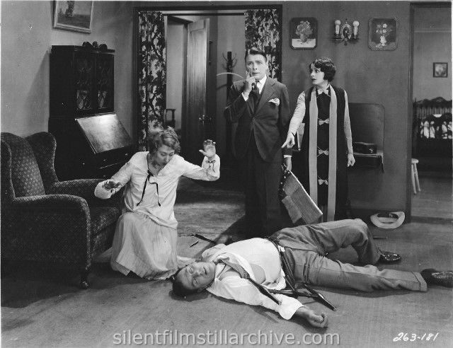 Charlotte Greenwood, George K. Arthur, Louise Lorraine and Karl Dane in BABY MINE (1928).