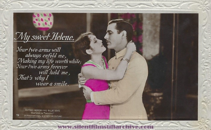 Talkie Song Series postcard for CAREERS (1929) with Billie Dove and Antonio Moreno