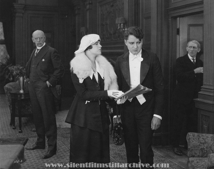 Edna Mayo and Bryant Washburn in CAUGHT (1915)