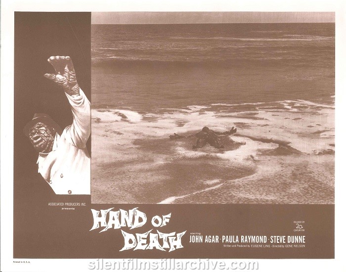 Lobby card with John Agar in HAND OF DEATH (1962)