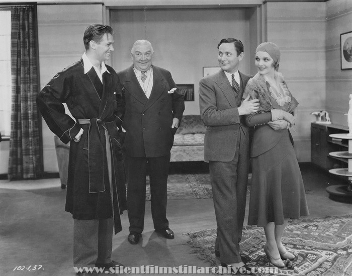 Douglas Fairbanks, Jr., Albert Gran, Roscoe Karns, and Sally Blane in LITTLE ACCIDENT (1930)