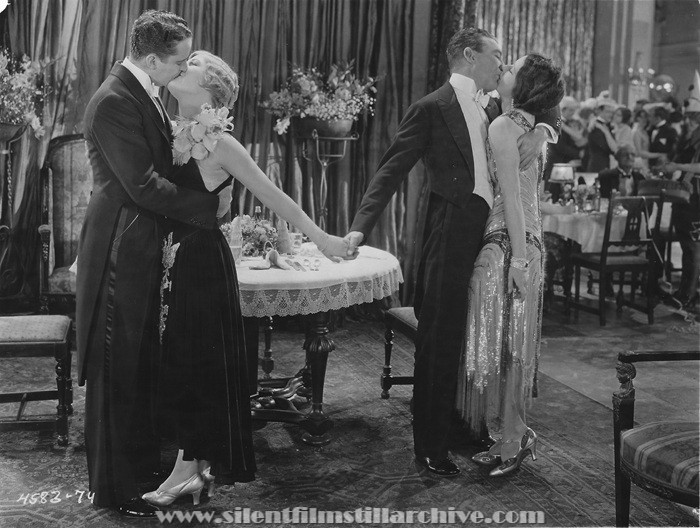 Bryant Washburn, Laura La Plante, Tom Moore, and Jocelyn Lee in THE LOVE THRILL (1927)