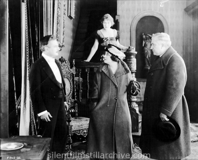 John Sainpolis (John St. Polis), Pauline Frederick and Joseph Smiley in SLEEPING FIRES (1917)