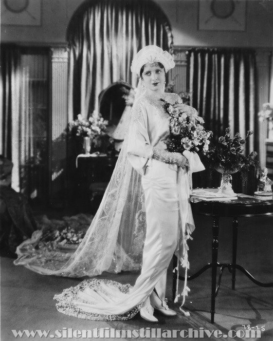 Billie Dove wearing a wedding gown in THE TENDER HOUR (1927) 