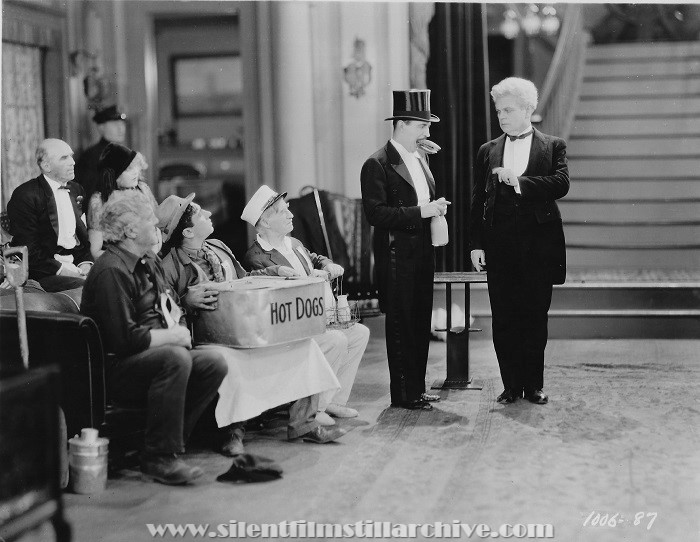 Jerry Mandy (with hot dog container), Monte Collins, Raymond Griffith (with hot dog in mouth) and Granville Redmond in YOU'D BE SURPRISED (1926)