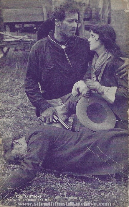 Postcard from THREE BAD MEN (1926)  with Tom Santschi and Olive Borden