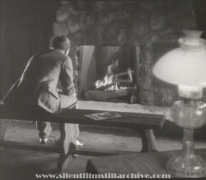 Fowler Studio Varieties frame capture of man by a fireplace