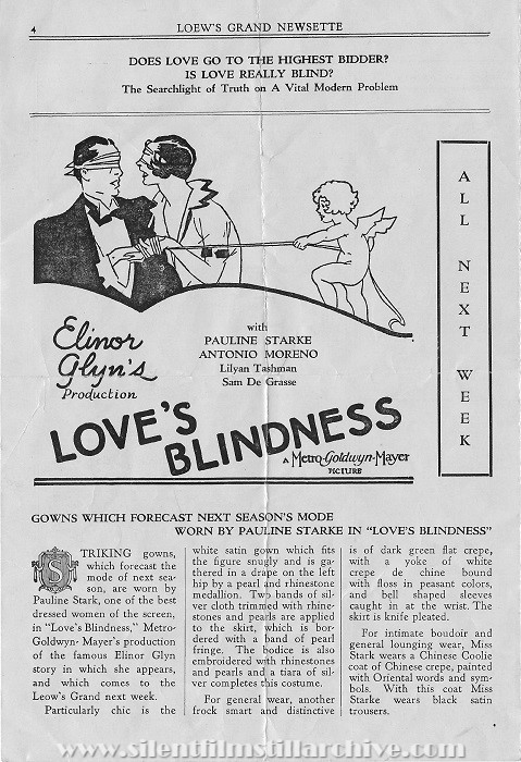 Atlanta, Georgia Loew's Grand Theatre program for November 15, 1926