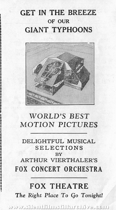 Program for the Fox and Strand Theatres, Aurora, Illinois, July 27, 1924