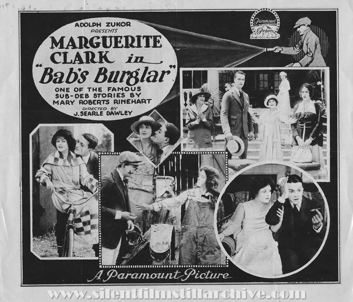 Herald for BAB'S BURGLAR (1917) with Margeurite Clark and Richard Barthelmess