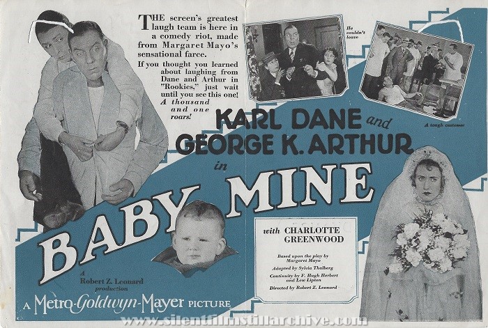 Advertising herald for BABY MINE (1928) with Karl Dane and George K. Arthur at the Capitol Theatre