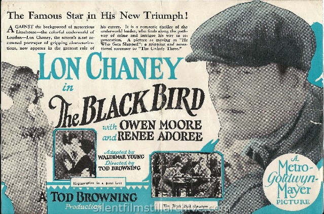 Advertising herald for THE BLACK BIRD (1926) with Lon Chaney, Sr. and Renée Adorée.