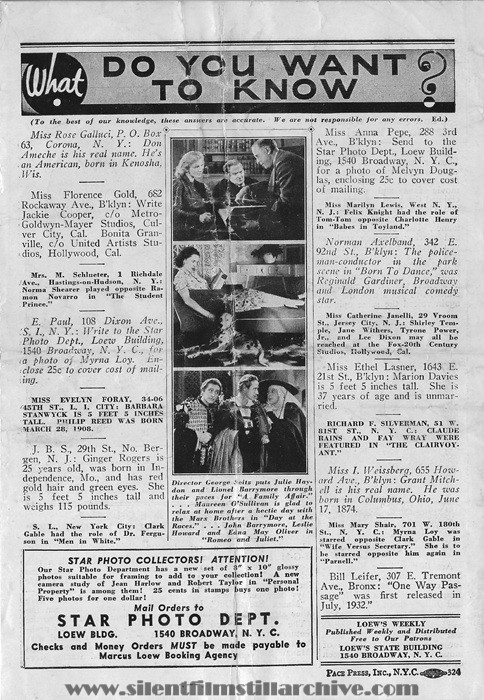 Bronx, New York, Loew's Paradise Theatre program for April 8th, 1937