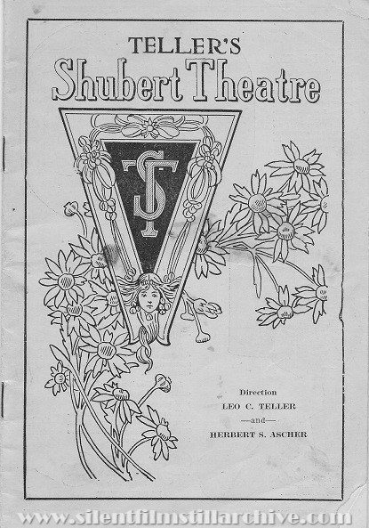 Teller's Shubert Theatre, movie program, October 31, 1926