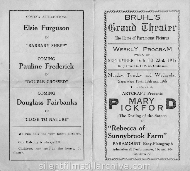 Bruhl's Grand Theater program